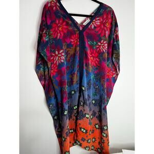 Megan Park Shawl Blouse Kaften Dress Size Large Silk Oversized look